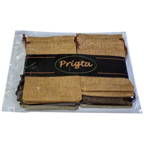 Jute zakjes klein - 12 stuks  - 10x15 cm - Mix kleur - cadeauzakjes herbruikbaar