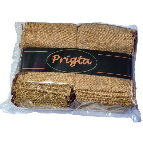 Kleine jute zakjes licht bruin - 50 stuks  - 10x15 cm - cadeauzakjes herbruikbaar 