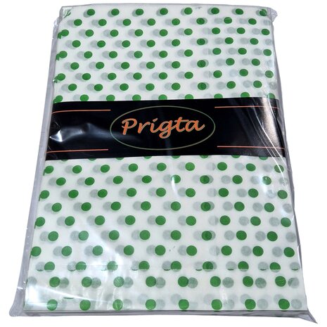 Cadeauzakjes papier - 50 stuks -17,5x25 cm - Papieren kraft zakjes met groene stippen 