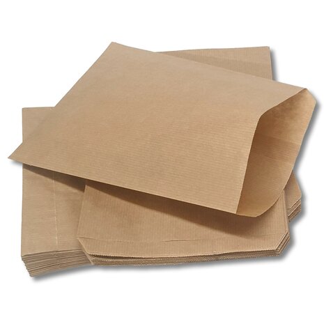 Papieren zakjes - Bruin - 17,5x25 cm - 100 stuks - cadeauzakjes / verpakking zakjes