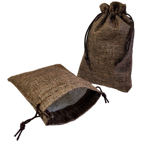 Kleine jute zakjes koffie bruin - 24 stuks  - 10x15 cm - cadeauzakjes herbruikbaar 