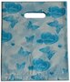 Plastic cadeau tasjes 25x20 vlinders blauw (100 stuks)