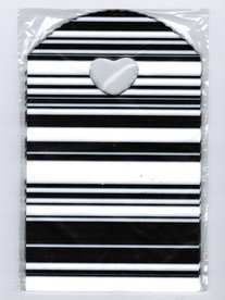 Traktatie zakjes 20x13cm (150 stuks) - zwart wit gestreept / cadeautasjes / kleine plastic tasjes