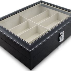 Zwarte zonnebril opberg doos / brillendoos voor 8 brillen opbergen