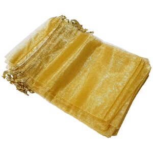 Organza zakjes - 50 stuks - 10x15 cm - Goud - cadeauzakjes organza stof - uitdeelzakjes - geschenkzakjes kerst - geurzakjes maken