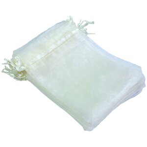 Organza zakjes - 100 stuks - 10x15 cm - Beige / Crème Wit / ivoor - cadeauzakjes organza stof - uitdeelzakjes - geschenkzakjes - geurzakjes maken