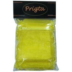 Organza Zakjes Geel 7 x 9 cm - 50 stuks - Kleine Cadeauzakjes - Herbruikbaar - Voor Feestjes & Bedankjes - Satijnen Trekkoord