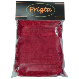 Organza Zakjes Bordeaux Rood 7 x 9 cm - 50 stuks - Luxe Cadeauzakjes - Herbruikbaar - Voor Sieraden, Bedankjes & Kerst - Satijnen Trekkoord