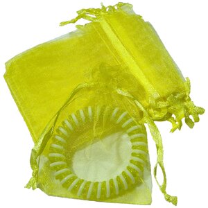 Organza Zakjes Geel 7x9 cm - 100 stuks - Kleine Cadeauzakjes - Herbruikbaar - Voor Feestjes & Bedankjes - Satijnen Trekkoord
