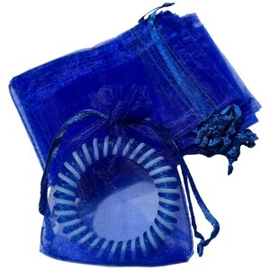 Organza Zakjes Blauw 7x9 cm - 100 stuks - Kleine Cadeauzakjes - Herbruikbaar - Voor Sieraden & Feestjes - Satijnen Trekkoord