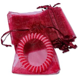 Organza Zakjes Bordeaux Rood 7x9 cm - 100 stuks - Luxe Cadeauzakjes - Herbruikbaar - Voor Sieraden, Bedankjes & Kerst - Satijnen Trekkoord