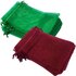 Organza zakjes - 100 stuks - 10x15 cm - Groen en bordeaux rood - cadeauzakjes organza stof - uitdeelzakjes - geschenkzakjes - geurzakjes maken_
